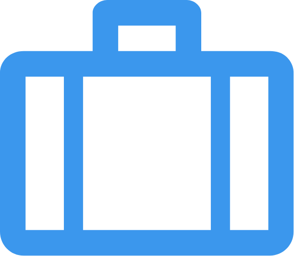 A blue suitcase icon